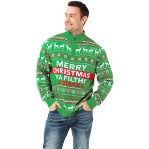 Unisex Men‘s Ugly Christmas Sweater Women's Novelty Home Alone Pullover for Party Fun