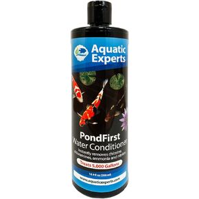 مكيف مياه PondFirst Pond - مزيل الكلور الفوري المركز لبرك الأسماك، يجعل المياه آمنة لكوي والأسماك الذهبية، صنع في الولايات المتحدة الأمريكية، خبراء مائيون (500 مل)