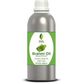 SVA ORGANICS Brahmi Oil 32 Oz Pure Natural Ayurvedic Oil for Skin, Hair Care, Hair Growth, Long & Strong Hair Oil Solution, Shampoo, Conditioner
