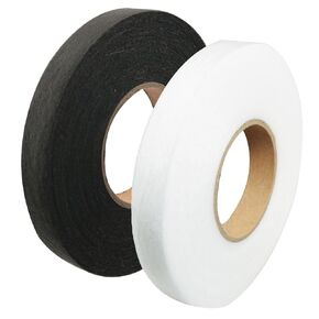 JJHXSM 2PCS Iron on Rolled Edge Sewing Tape 0.59 Inch Black and White Fusible Crimp Tape Suitable for Making Fabric Art and DIY Craft