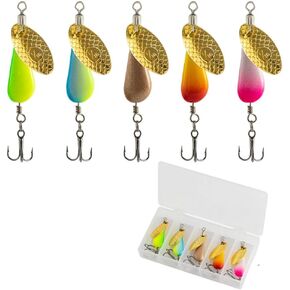 Trout Spinners, Fly Trout Fishing Lures for Bass Salmon Pike, Fishing Spinner Kit Smallmouth Bass Lures with Brass Spinner for Lake River Fishing