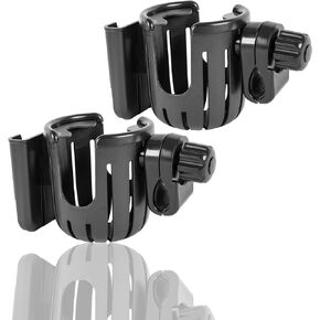 Emove 2 Packs Stroller Cup Holder with Phone Holder, Bike Cup Holder, Cup Holder for Uppababy Stroller, 2-in-1 Universal Cup Phone Holder for Stroller, Bike, Wheelchair, Walker, Scooter