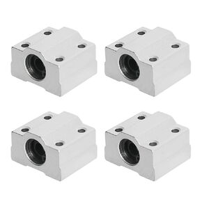 Aopin SCS6UU Linear Ball Bearing Aluminum Slide Block, ID 6mm Linear Motion Ball Bearings CNC Slide Bushing, 4 Rows of Steel Balls, Great for CNC, 3D Printer, Linear Rail Guide 4 PCS