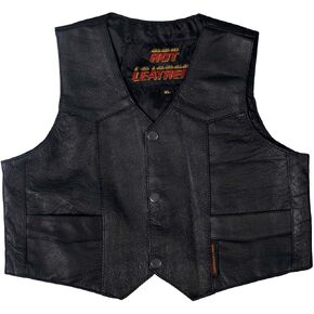 Hot Leathers Black Youth Classic Biker Vest