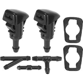 ACROPIX Front Windshield Washer Nozzles Fit for Chrysler Town & Country with Hose Connector - Pack of 5 Black