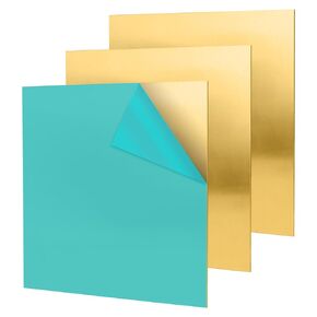 LEXININ 3 PCS 6 x 6 Inch Brass Sheet, 18 Gauge/1mm Metal Brass Plates for Craft DIY, Repairs