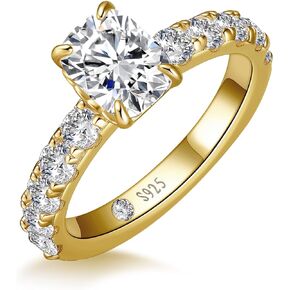 LOIPURI Moissanite Engagement Rings 925 Sterling Silver 3CT Cushion Cut D Color Moissanite Ring Classic Promise Anniversary Rings for Women Size 5-9