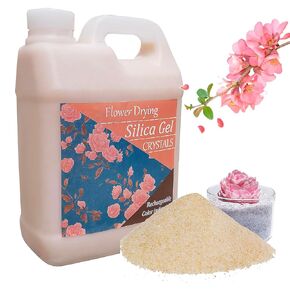SACKORANGE 3.5 Pounds Color Indicating Premium Silica Gel Flower Drying Crystals Desiccant - 3.5 LBS Flower Drying Silica Gel for Wedding Bouquet Preservation, Bead Size < 1mm