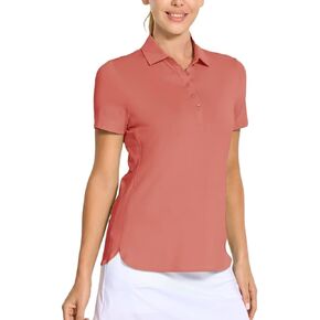 M MAELREG Womens Golf Shirt Short Sleeve 5 Buttons Quick Dry Casual Solid Moisture Wicking Tennis Polo Shirts for Women