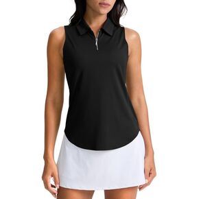 G Gradual Womens Golf Shirt Sleeveless Zip Up Polo Shirts for Women Collared Lightweight Tennis Athletic Tank Top