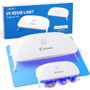 OSBANG 2 Pack UV Light for Resin, Large Size Foldable UV Resin Lamp and Mini Portable UV Resin Light, Fast Curing and Light Weight UV Resin Lamp, Resin Kits for Jewelry Making, UV Resin, DIY Craft