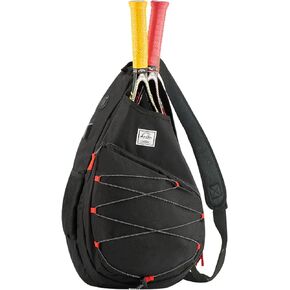 d'yallee Tennis Bag for Men Women, Racquetball Pickleball Paddle Squash Sling Bags Crossbody Sports Backpack Adult with USB Charge Port