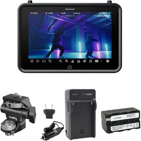 Atomos Shogun 7 inch HDR Monitor-Recorder, Supports 6K RAW with Waith Power Battery and Charger Combo and SmallRig Swivel and Tilt Adjustable Monitor ARRI-Style Mount (Essential Bundle Set)