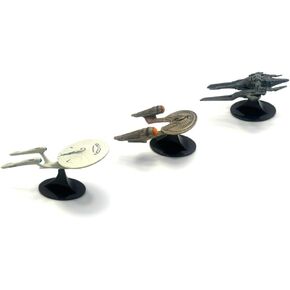 Star Trek Starship 3-Pack Collection: U.S.S. Enterprise NCC-1701 / U.S.S. Franklin/Swarm Ship Replicas with Pedestals/Stands 3-Inch and 4-Inch, Varies