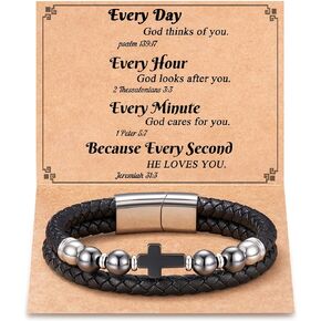 Tarsus Cross Bracelet Christian Jewelry Jesus Cross Religious Easter Gifts for Men Teen Boy Adults