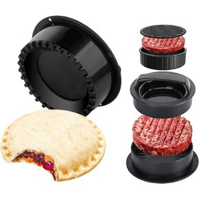 Shoxil 2-in-1 Sandwich Cutters for Kids Lunch Uncrustable Sandwich Maker, Hamburger Press Patty Maker BPA-Free Non Stick Kitchen Tool Accessories Black in Kuwait
