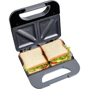 COOK WITH COLOR Sandwich Maker - 750-Watt, Non-Stick Plates, Easy-to-Clean, Cool Touch Housing and Skid Resistant Feet, Black