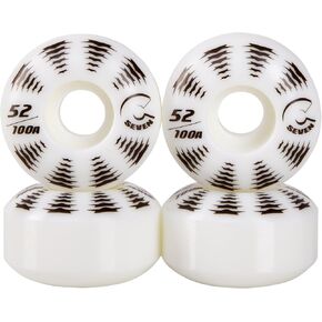 Cal 7 Catch-22 Skateboard Wheels, 52mm & 100A, Black & White Design, Great for Trick, Street & More