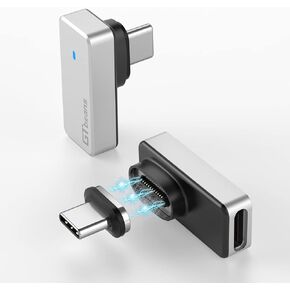 محول USB C مغناطيسي 24Pin، (2 حزمة) موصل من النوع C يدعم الشحن السريع PD 140W، USB 4.0 40 جيجابايت/ثانية نقل البيانات وإخراج فيديو 8K 60 هرتز لسطح البخار، MacBook Pro/Air والمزيد من الأجهزة من النوع C