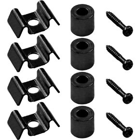 Hordion 4 Sets Guitar String Trees String Retainer, Silver Guitar String Guide with Screws for Fender Strat Tele Guitar Bass Parts Replacement