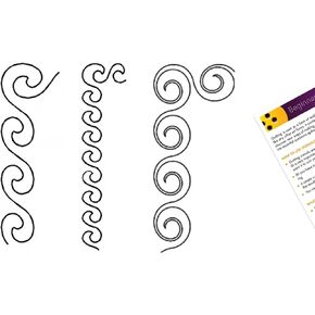 Quilting Creations Stencils for Machine and Hand Quilting | 3 Quilt Plastic Stencils for Corner, Borders, Background, Patterns | Wave Border Design Stencil Set with Quilter's Guide