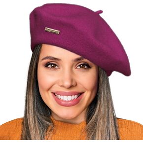 قبعات Nawati من الصوف الفرنسي للنساء، قبعات بيريه بلون سادة للنساء والفتيات والسيدات، قبعة رسامين كلاسيكية كاجوال وأنيقة in Kuwait