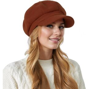 Women Newsboy Hat Octagonal Beret Cap,Girl Autumn and Winter Warm Beret Vintage Painter Hat