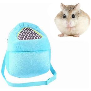 Yosoo Portable African Hedgehog Hamster Breathable Pet Dog Carrier Bags Handbags Puppy Cat Travel Backpack (S, White Mesh - Blue)