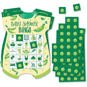 Big Dot of Happiness Double The Fun - Twins Two Peas in a Pod - Picture Bingo Cards and Markers - Baby Shower Shaped Bingo Game - Set of 18
