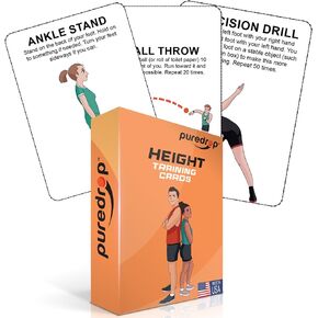 Puredrop Vertical and Distance Jump Training Cards Strength Booty Fitness Workout Train HIPS Legs Lower Body Ankles Jump Higher Workout Exercises and Routine Fitness Deck
