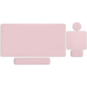 MOSISO Extended Gaming Mouse Pad&Massage Keyboard Wrist Rest&Mousepad&Wrist Rest&Coaster,Ergonomic Non-Slip Base Pad Set&Pain Relief Easy Typing Cushion with Memory Foam for Home Office, Peacock Green
