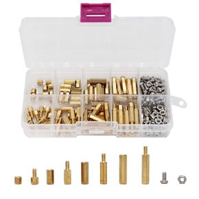 binifiMux 540Pcs M2 Copper Brass Round Standoff Spacers Screw Nuts Assortment Kit,Male Female, 304 Stainless Steel Machine Screws Nuts