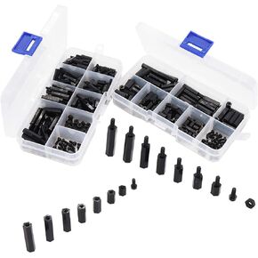 binifiMux 540Pcs M2 Copper Brass Round Standoff Spacers Screw Nuts Assortment Kit,Male Female, 304 Stainless Steel Machine Screws Nuts