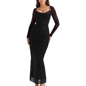 Women Sexy Backless Satin Maxi Long Sleeve Dresses Floral Print Dresses Slim Fit Elegant Long Dresses Night Party Outfits in Saudi Arabia