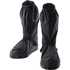 Scoyco Rain Shoe Covers Waterproof Rain Boot Shoe Covers with Reflector Zipper Reusable Galoshes Overshoes Non-slip