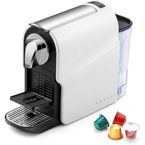 beanglass Espresso Pod Machine for Home, Compact Capsule Coffee Maker for Nespresso Original Pods, 20 Bar High Pressure Pump, Removable Water Tank, Adjustable Cup Tray, 1350W