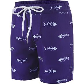 Boy's Swim Trunks Quick Dry Beach Shorts with Mesh Lining