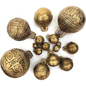 STOBOK 30pcs Craft Supplies Christmas Decorations Rose Colorful Christmas Metal Bells DIY Bell Tiny Vintage Garland Christmas Craft Bells Copper Bell Jingle Bell Antique Clock On The Door