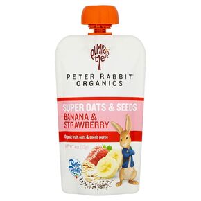 Pumpkin Tree Organics Super Oats & Seeds, Banana & Strawberry Fruit Packet, 4 Ounce (Pack of 10)