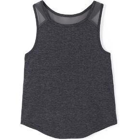 PATPAT Girls Sleeveless Casual Basic Round Neck Cross Back Mesh Tank Top 6-12 Years