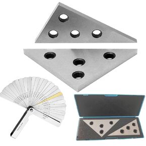 UpAmcarker Precision Angle Block Set Solid Angle Plate Set, 30-60-90 Degree&45-45-90 Degree Machinist Tools Milling Ground Gauge Angle Gage Inspection Block Set (2 Pcs Triangle Angle Block)