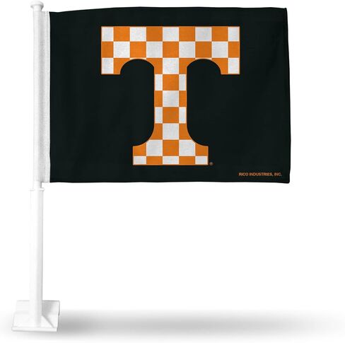 علم سيارة Rico Industries NCAA Tennessee Volunteers أسود مزدوج الجوانب - 40.64 سم × 48.26 سم - عمود قوي يتم تثبيته على السيارة/الشاحنة/السيارات in Saudi Arabia