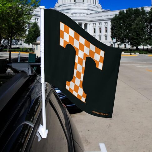 علم سيارة Rico Industries NCAA Tennessee Volunteers أسود مزدوج الجوانب - 40.64 سم × 48.26 سم - عمود قوي يتم تثبيته على السيارة/الشاحنة/السيارات in Saudi Arabia