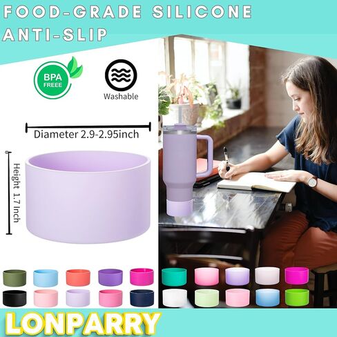 4-Pack Silicone Boot for Tumbler Boot Stanley Cup Quencher IceFlow Rubber Bottom Sleeve Protector for Stanley Tumbler HydroFlask Simple Modern Owala Car Travel Cup Bottle Bottom Sleeve in Kuwait