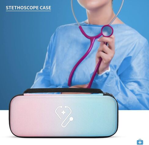 حافظة سماعة الطبيب YINKE لـ 3M Littmann Classic III/Cardiology IV/Lightweight II S.E. سماعة الطبيب الصوتية MDF، حقيبة تخزين منظمة صلبة للممرضات والأطباء (متدرجة) in Saudi Arabia