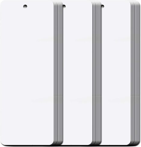 Teemico 96 Pcs Kraft Paper Blank Cardstock Bookmarks for DIY Projects and Gifts Tags, White, 5.9 by 2 inch (48Pcs Bookmarks with 48 Tassels) in Saudi Arabia