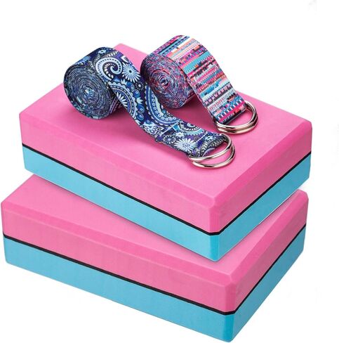 Aiweitey Yoga Blocks 2 Pack، كتل EVA عالية الكثافة لتحسين المرونة والتوازن. (خلات فينيل الإيثيلين (EVA)) in Kuwait