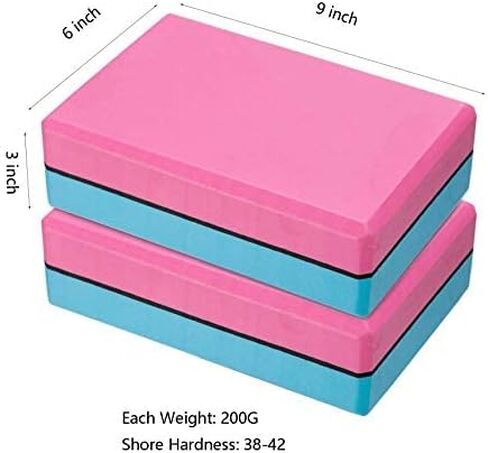 Aiweitey Yoga Blocks 2 Pack، كتل EVA عالية الكثافة لتحسين المرونة والتوازن. (خلات فينيل الإيثيلين (EVA)) in Kuwait