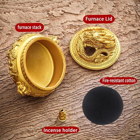 Feng Shui Dragon Incense Holder Burner with Lid and Incense Stand Accessories for Aromatherapy Ornament, Home and Office Decoration, Indoor and Outdoor (Bronze D) in Saudi Arabia