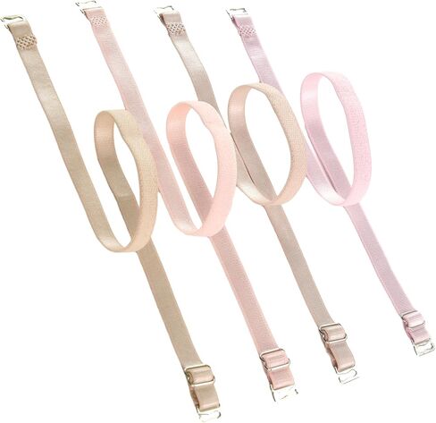 BOROLA Elastic Adjustable Removable Lingerie Straps 10mm Width Cotton Replacement Sexy Bra Shoulder Strap(4Pairs， Light Color Series) in Saudi Arabia